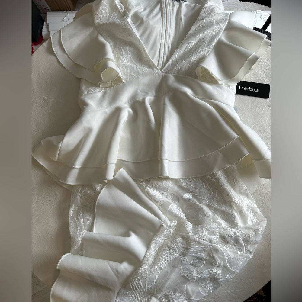 Bebe white tiered dress